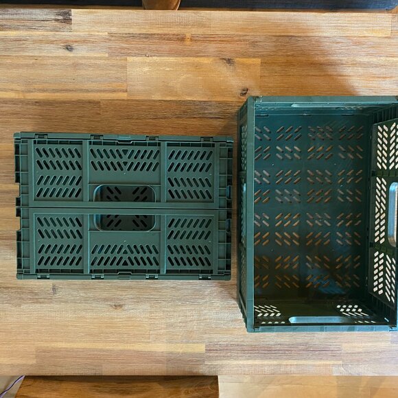 Urban Outfitters Felix Folding Storage Crate Set of 4 - Olive Green - Size Large - Picture 5 of 6
